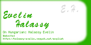 evelin halassy business card